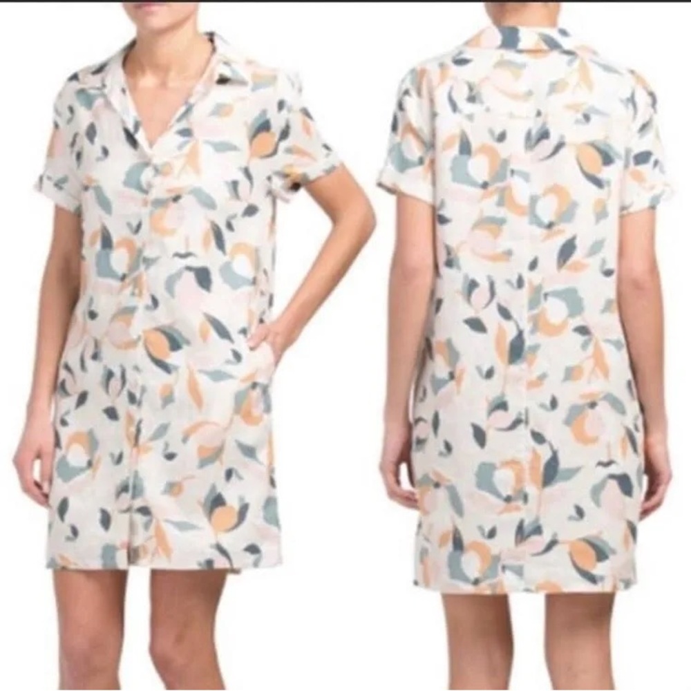 Rachel Zoe 100% linen button down floral dress